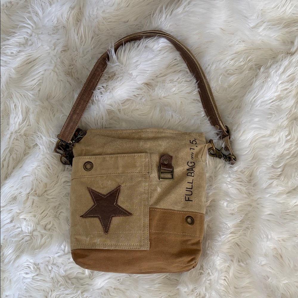 Myra Bag Tan and Brown Crossbody Bag
